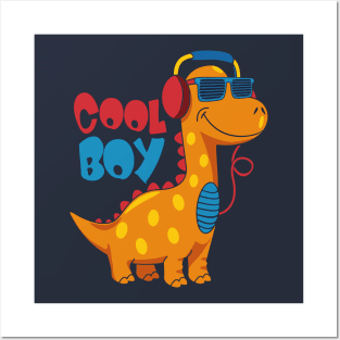 Cool Boy Dinosaur Posters and Art